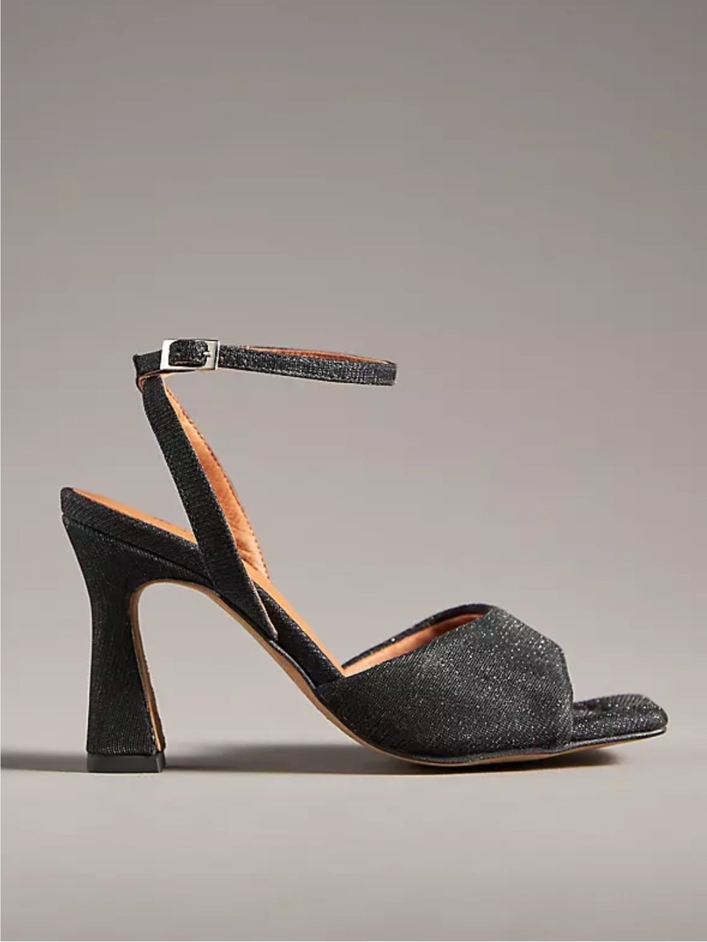 Anthropologie Maeve Puffy Square Toe Ankle Strap Heel